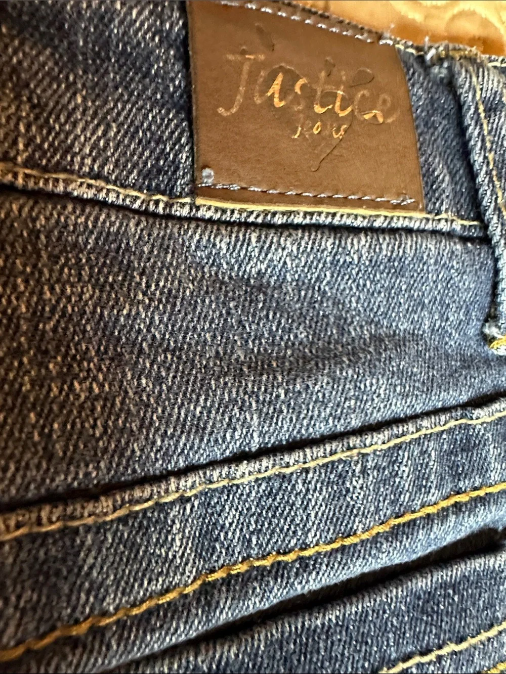 Justice Blue Denim Mini 14 Skirt with built in shorts Contrast Stitching‎